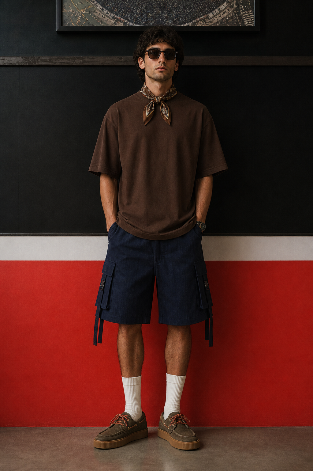 Pinstripe Cargo Shorts