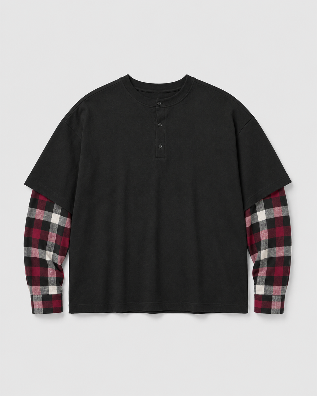 Double Sleeve Henley Shirt
