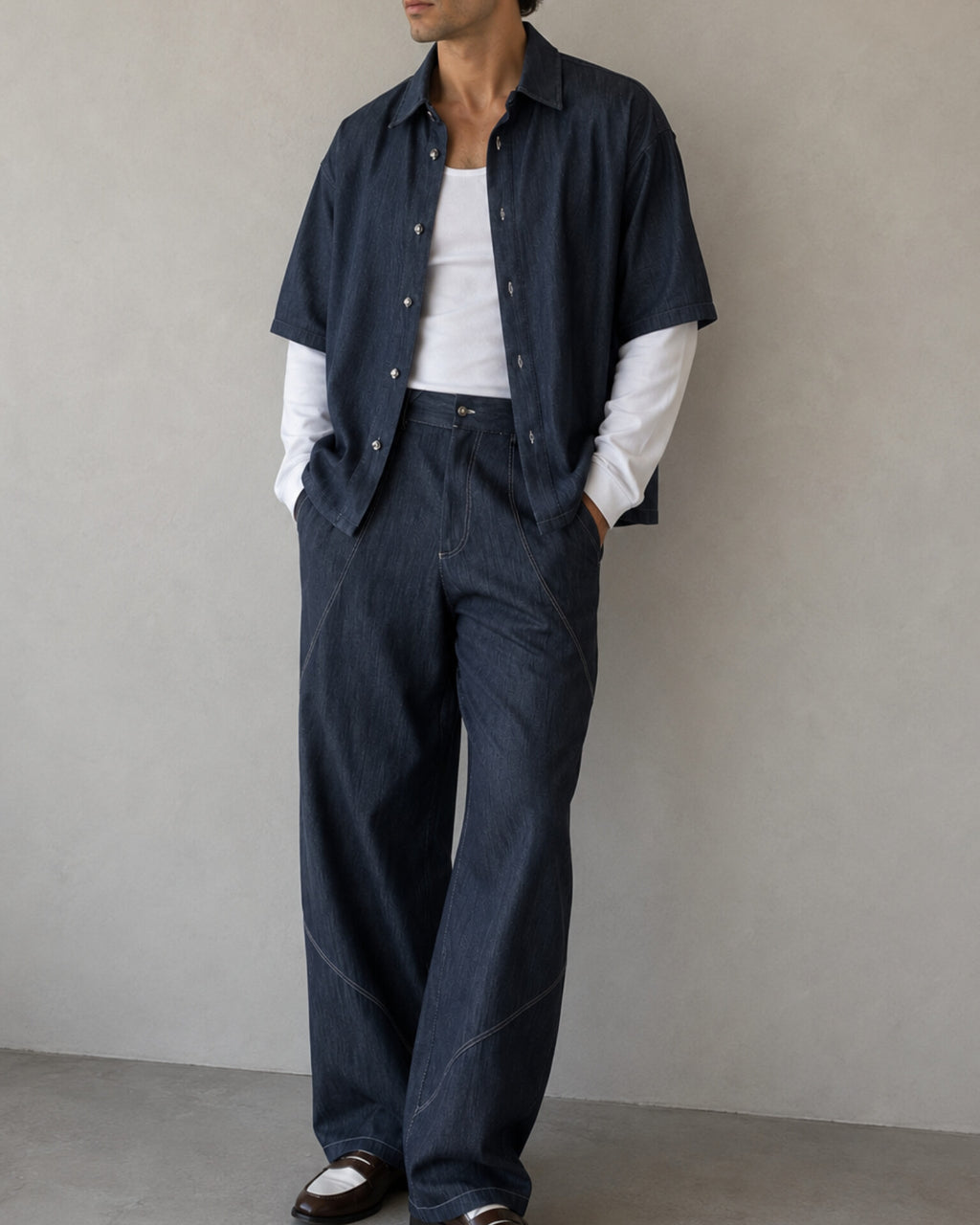 Laminate Palazzo Jeans