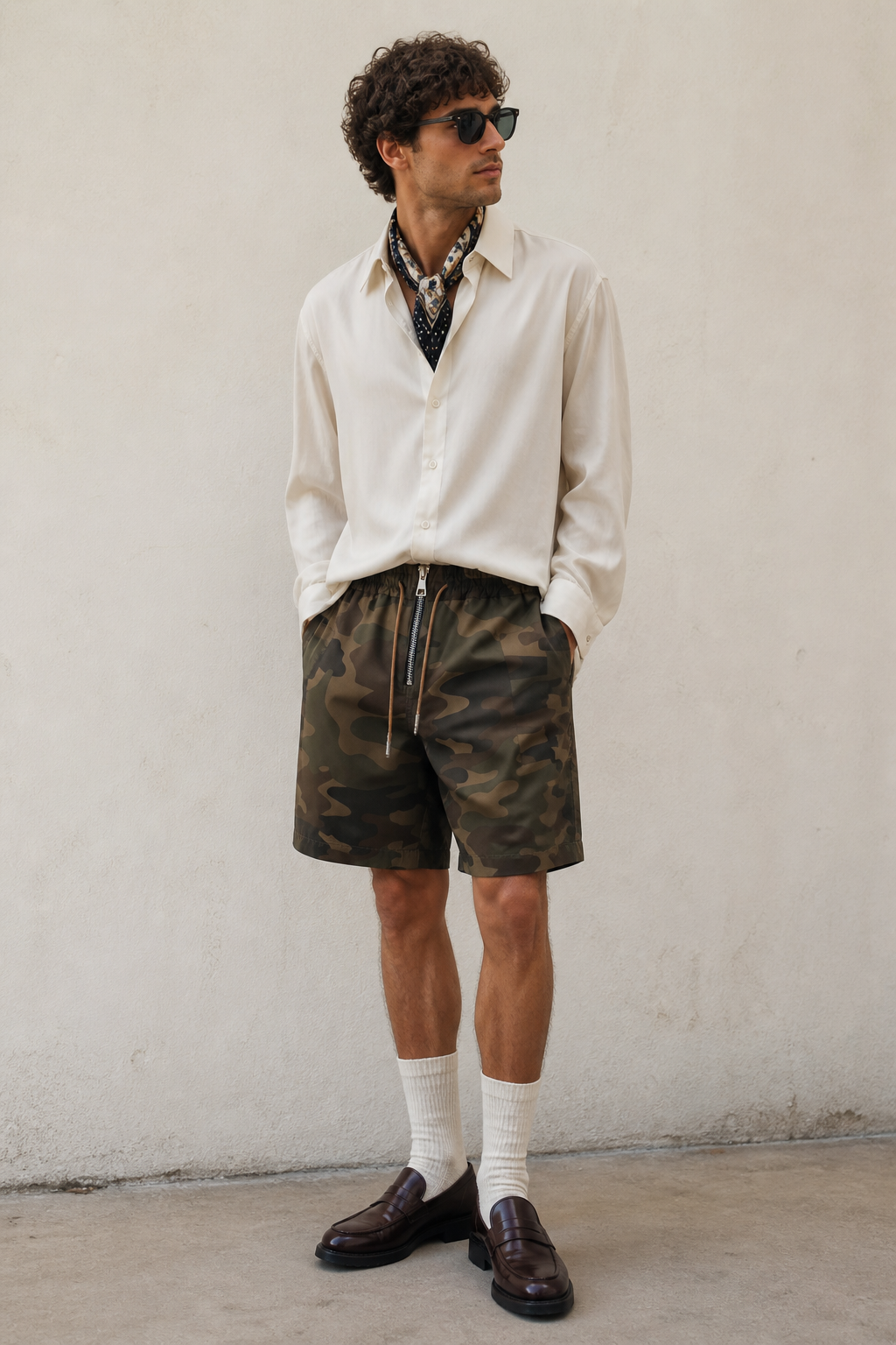 Camouflage Resin Cotton Shorts