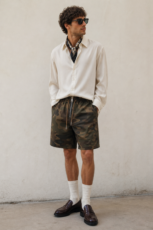 Camouflage Resin Cotton Shorts